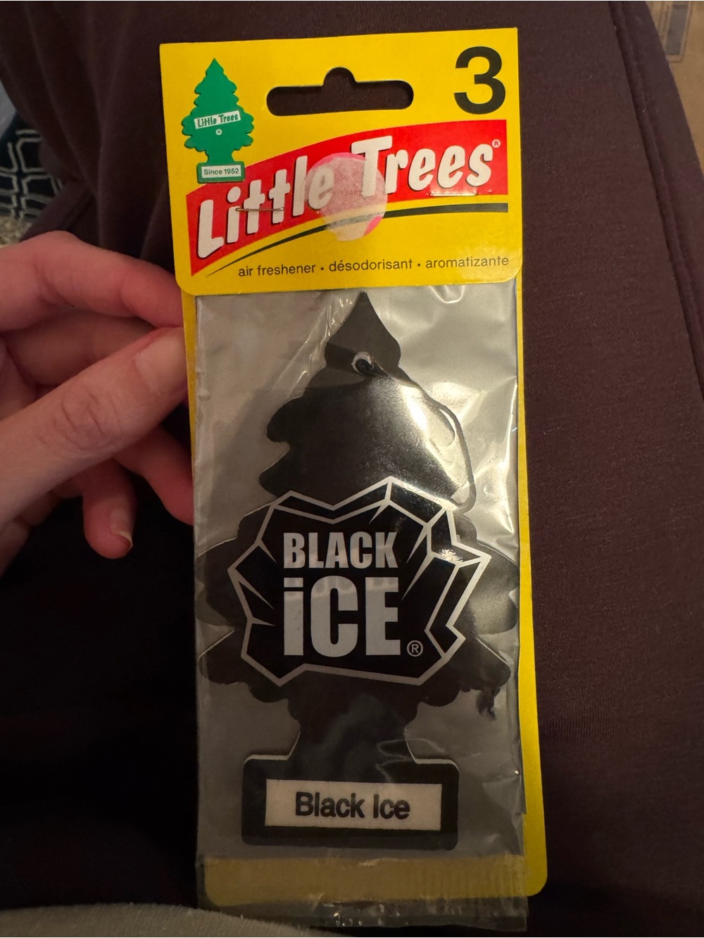Black Ice  Car Air Freshener - Black